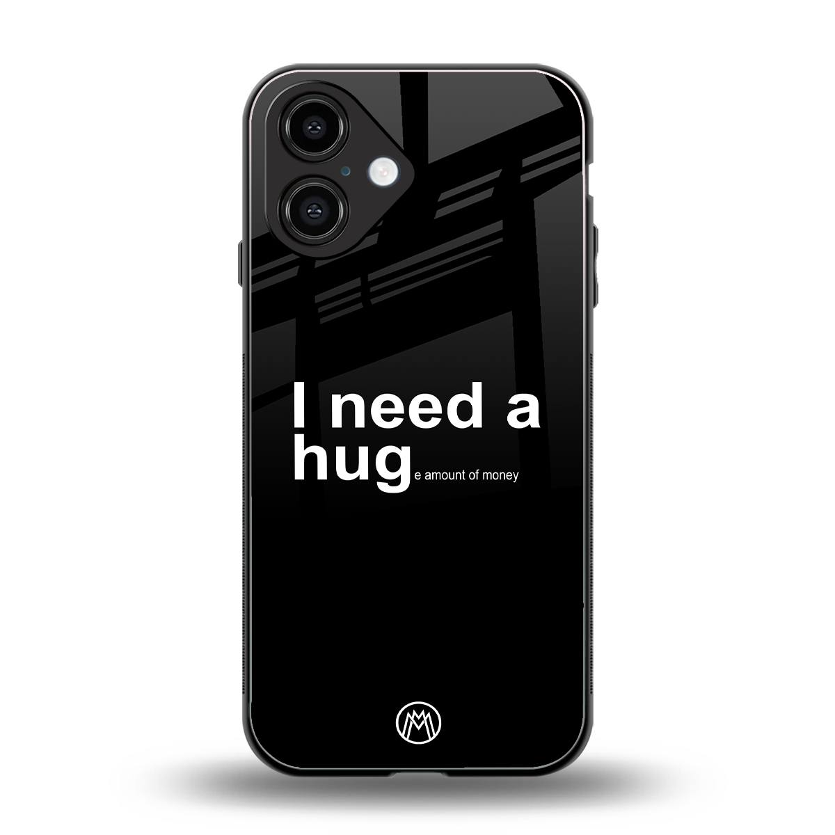 hug me black back phone cover | glass case for iphone 16