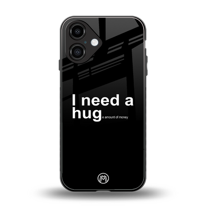 hug me black back phone cover | glass case for iphone 16