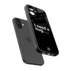 hug me black back phone cover | glass case for iphone 16