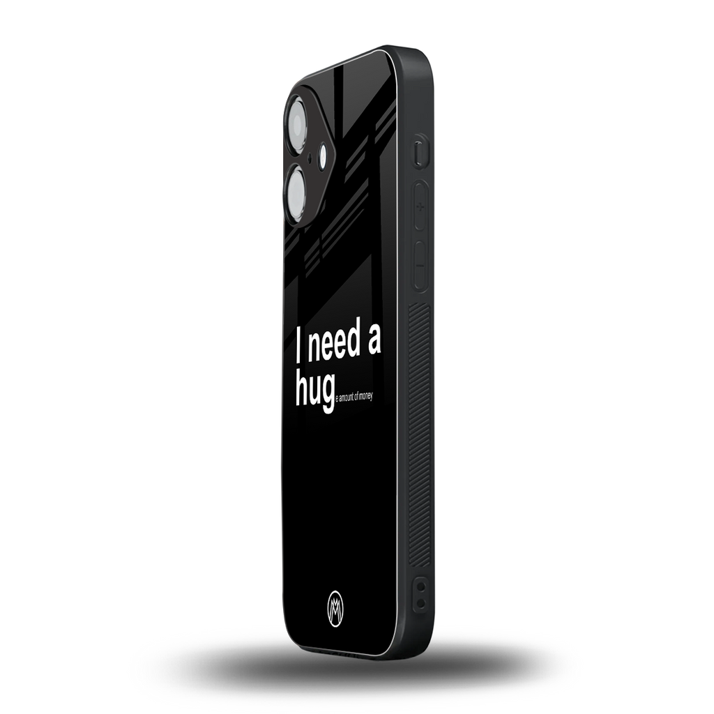 hug me black back phone cover | glass case for iphone 16