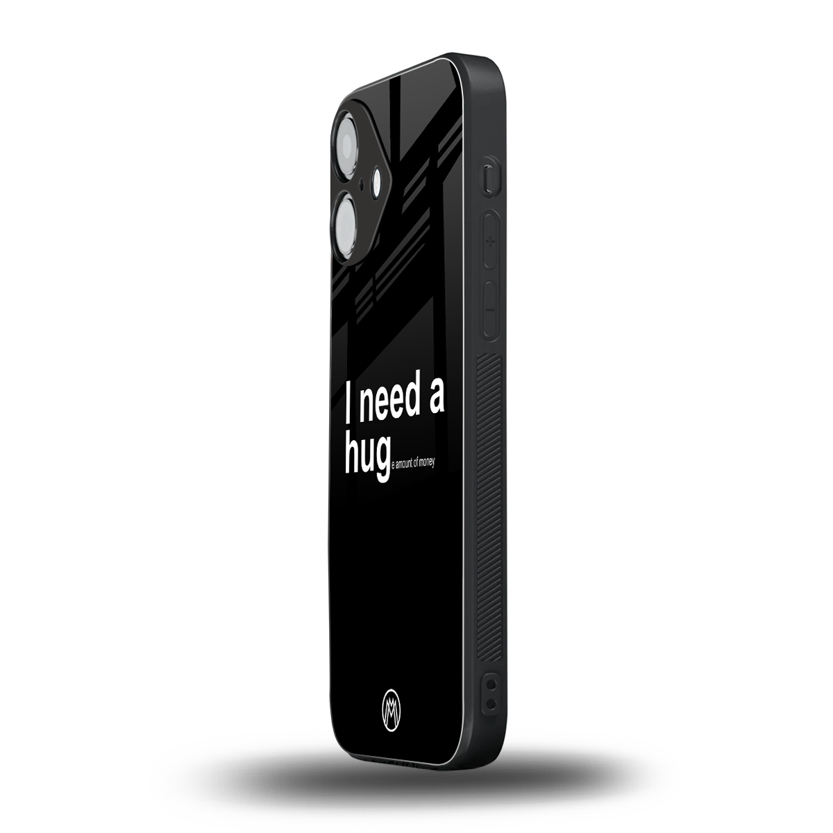hug me black back phone cover | glass case for iphone 16