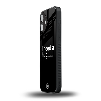 hug me black back phone cover | glass case for iphone 16