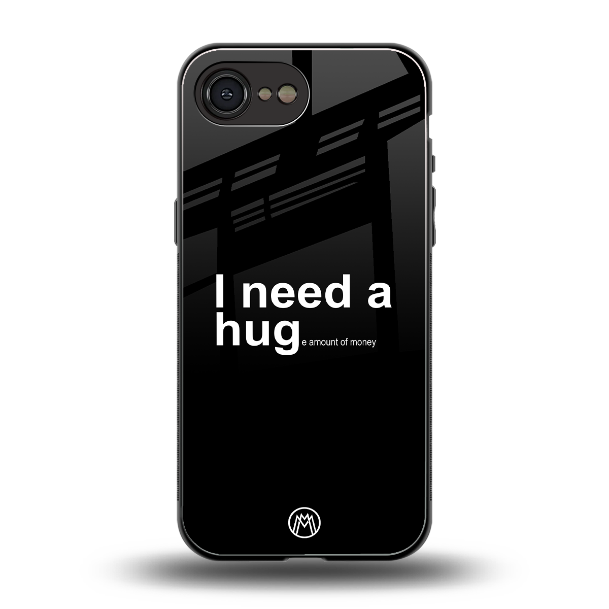 hug me black back phone cover | glass case for iphone 16e
