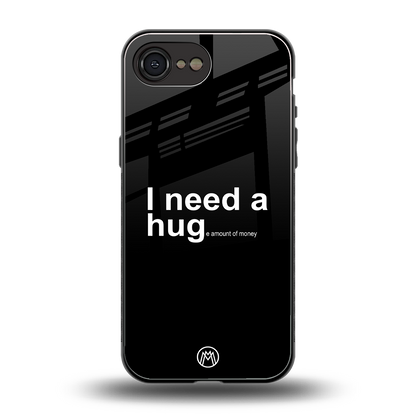 hug me black back phone cover | glass case for iphone 16e
