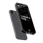 hug me black back phone cover | glass case for iphone 16e