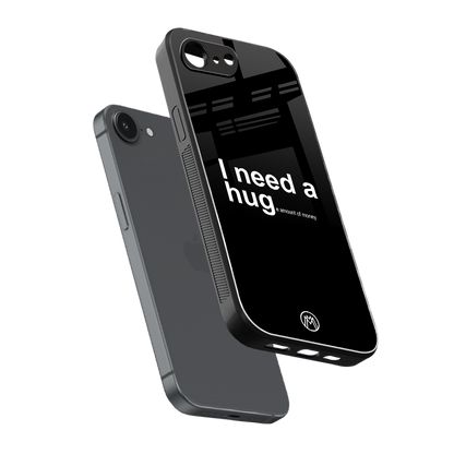 hug me black back phone cover | glass case for iphone 16e