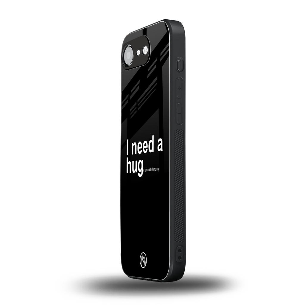 hug me black back phone cover | glass case for iphone 16e