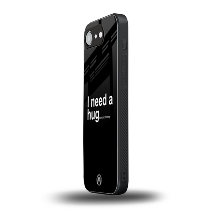 hug me black back phone cover | glass case for iphone 16e