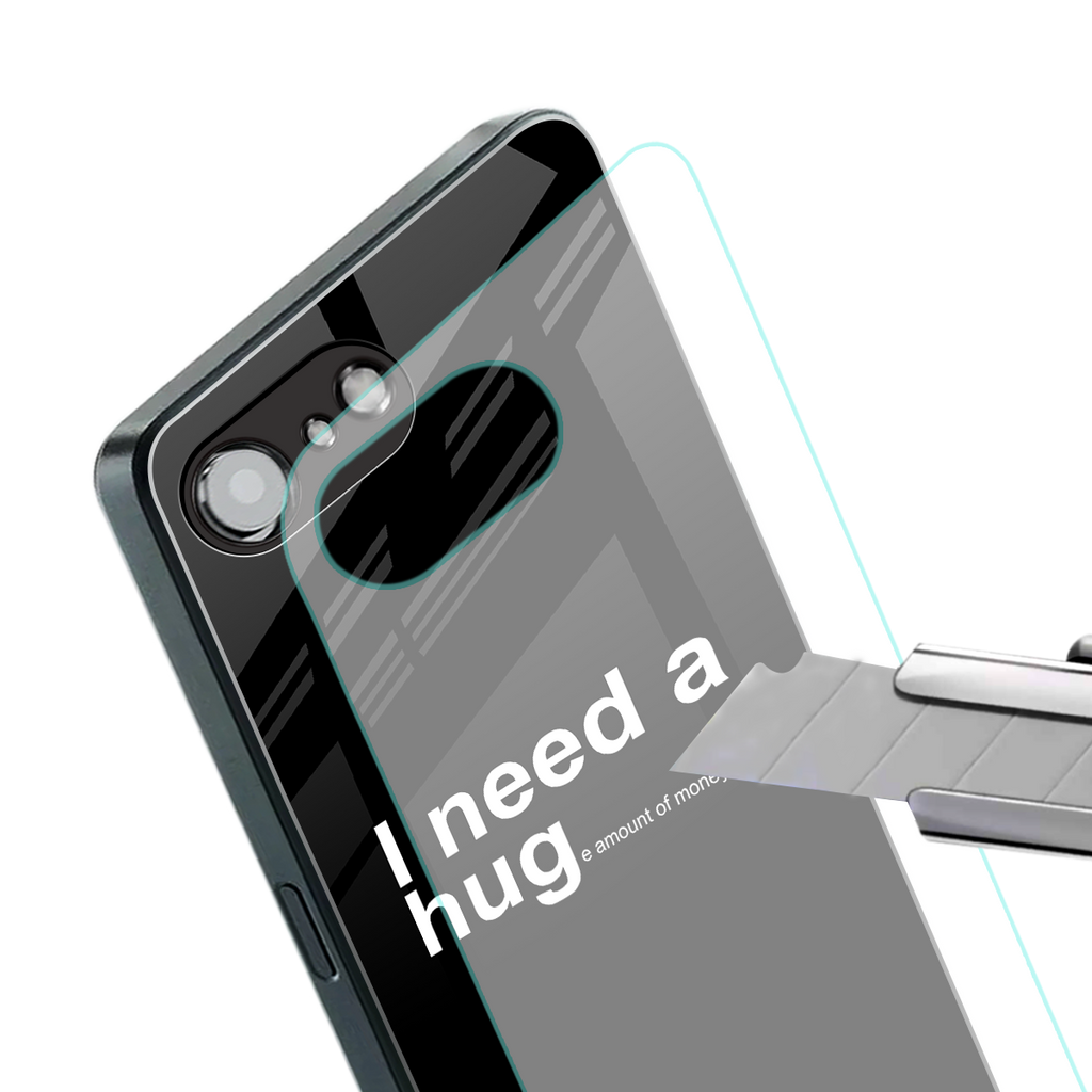 hug me black back phone cover | glass case for iphone 16e