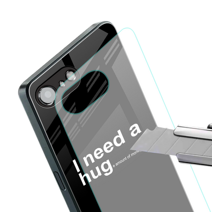 hug me black back phone cover | glass case for iphone 16e