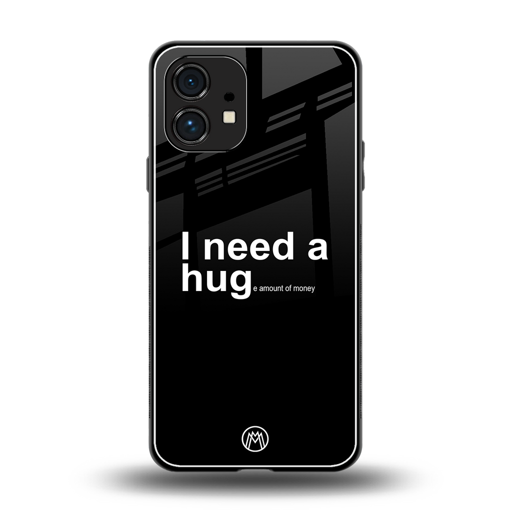 hug me black back phone cover | glass case for nothing phone 1