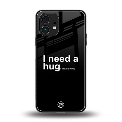 hug me black back phone cover | glass case for nothing phone 1