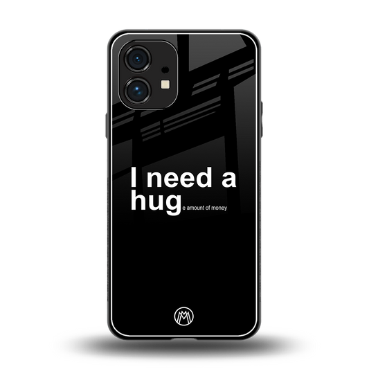 hug me black back phone cover | glass case for nothing phone 1
