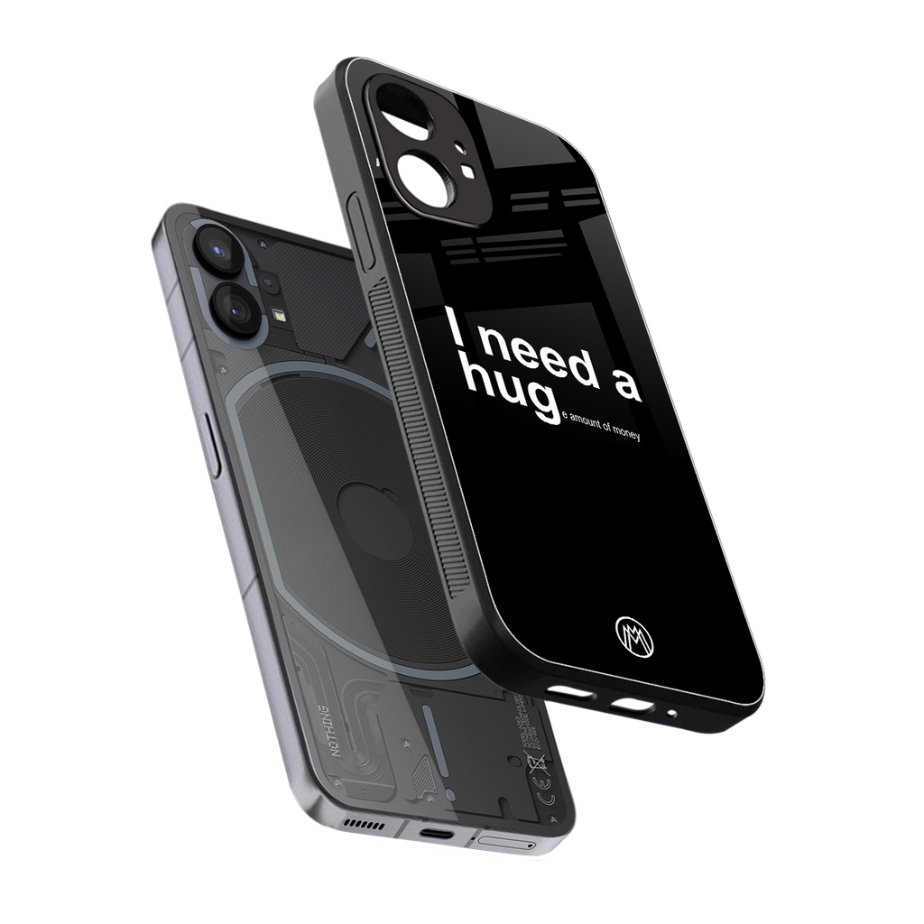 hug me black back phone cover | glass case for nothing phone 1