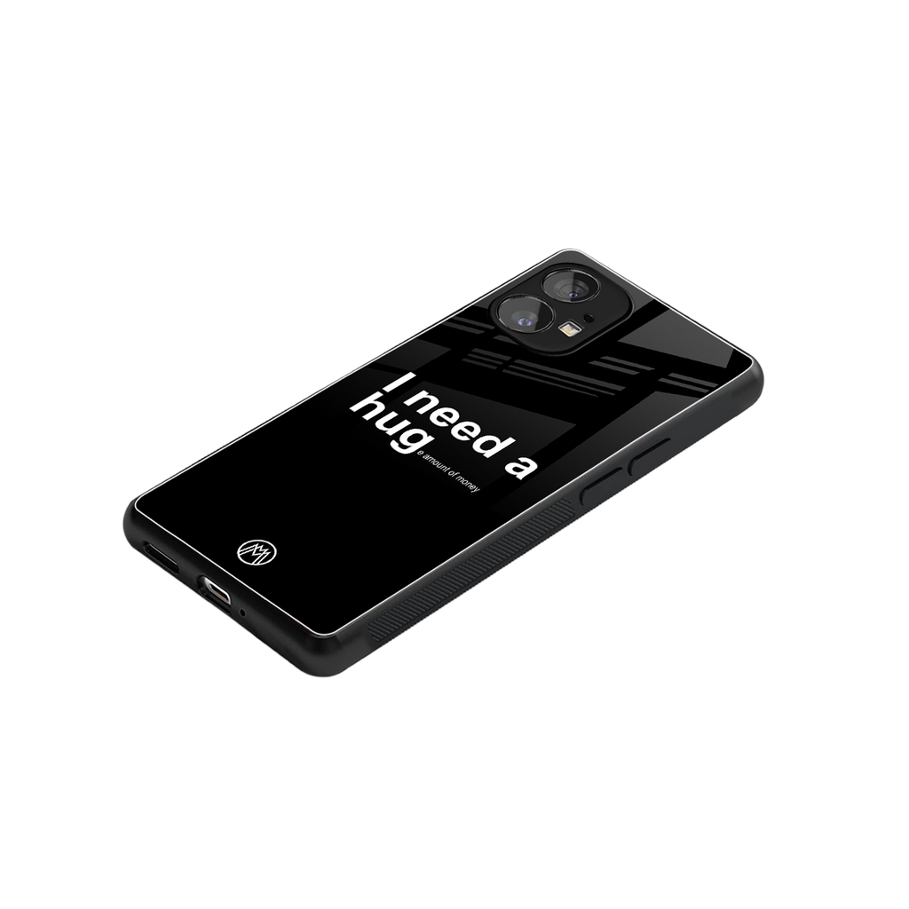 hug me black back phone cover | glass case for nothing phone 1