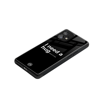 hug me black back phone cover | glass case for nothing phone 1