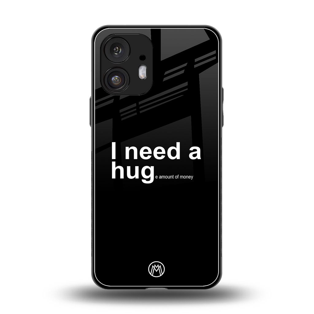 hug me black back phone cover | glass case for nothing phone 2