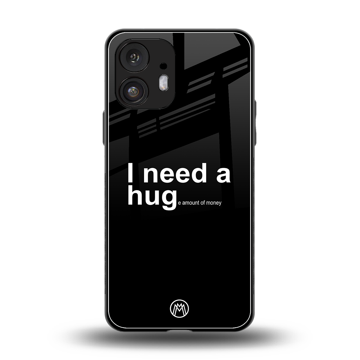 hug me black back phone cover | glass case for nothing phone 2