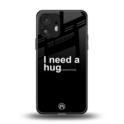 hug me black back phone cover | glass case for nothing phone 2