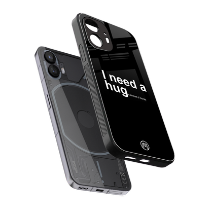 hug me black back phone cover | glass case for nothing phone 2