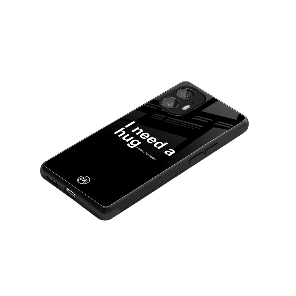 hug me black back phone cover | glass case for nothing phone 2