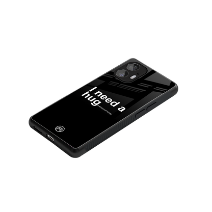 hug me black back phone cover | glass case for nothing phone 2
