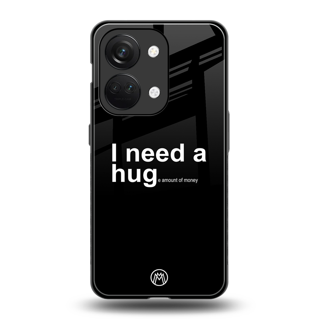 hug me black back phone cover | glass case for oneplus nord 3