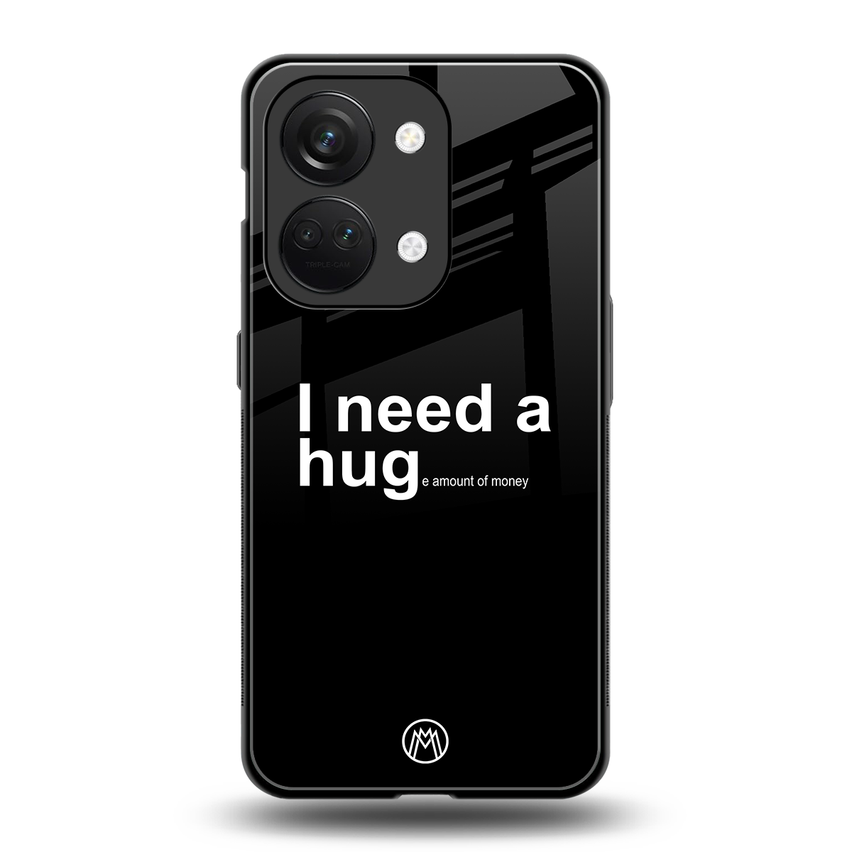 hug me black back phone cover | glass case for oneplus nord 3