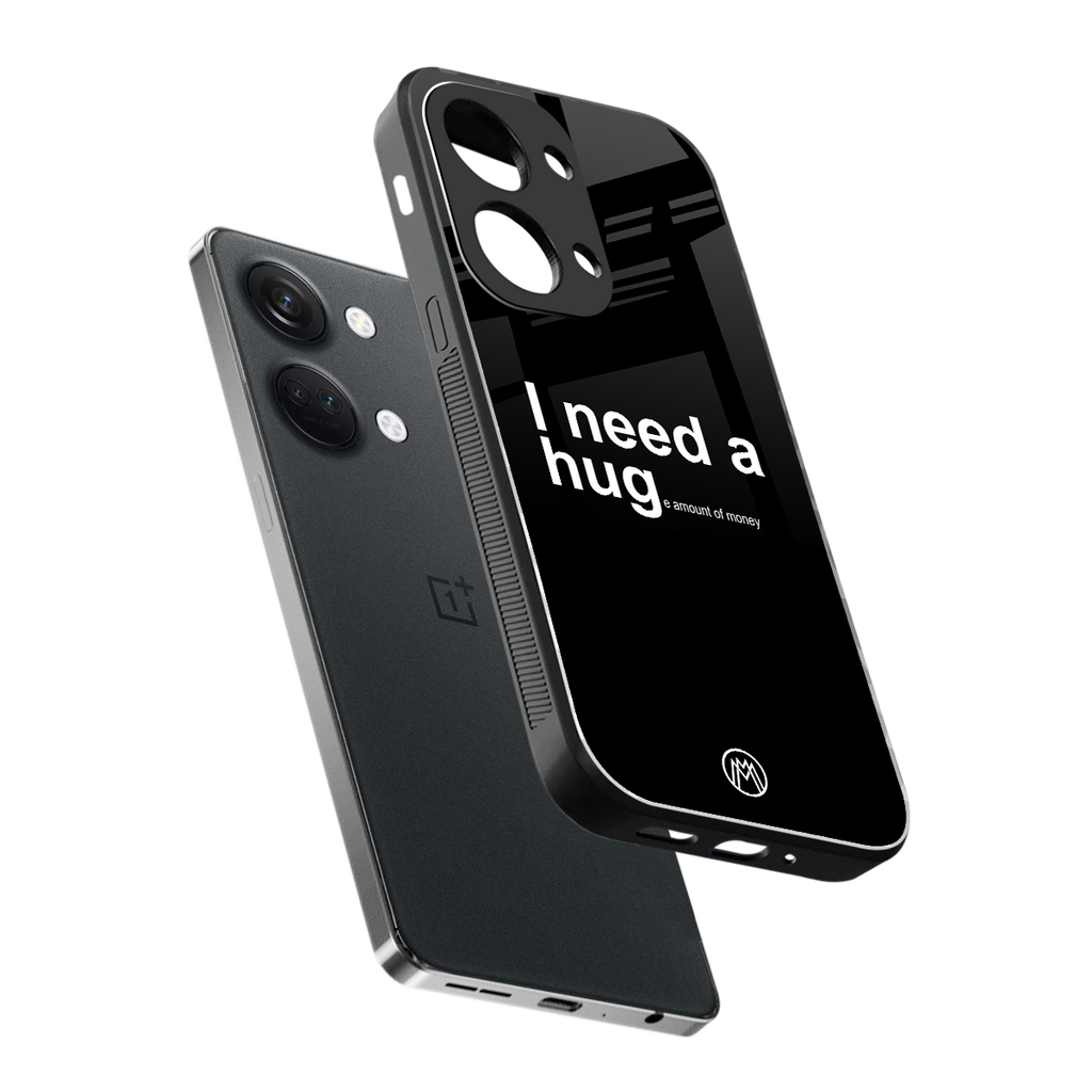 hug me black back phone cover | glass case for oneplus nord 3