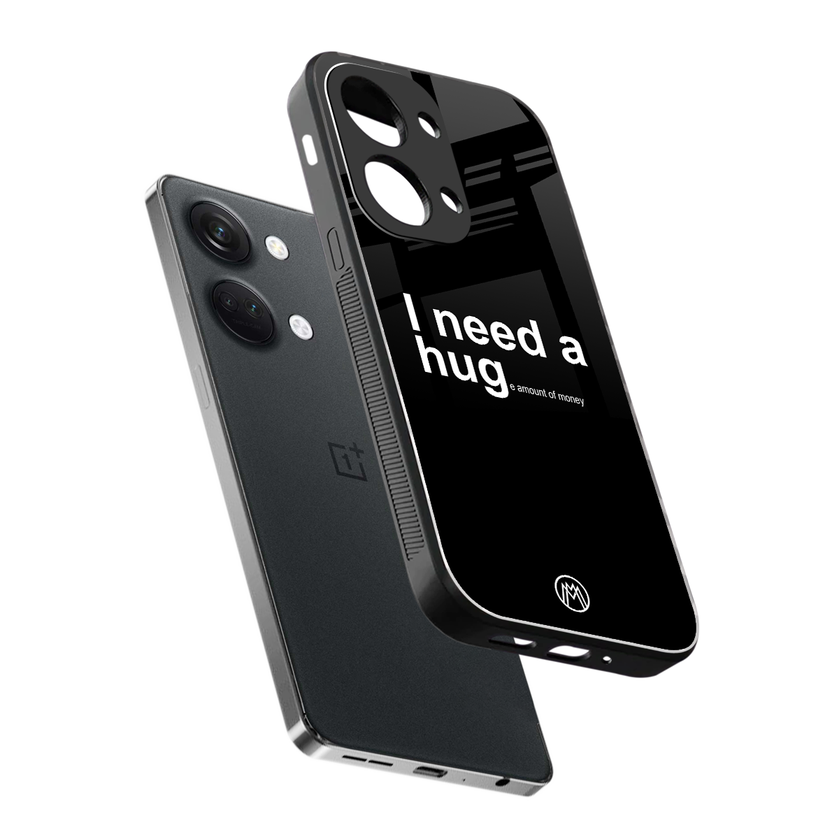 hug me black back phone cover | glass case for oneplus nord 3