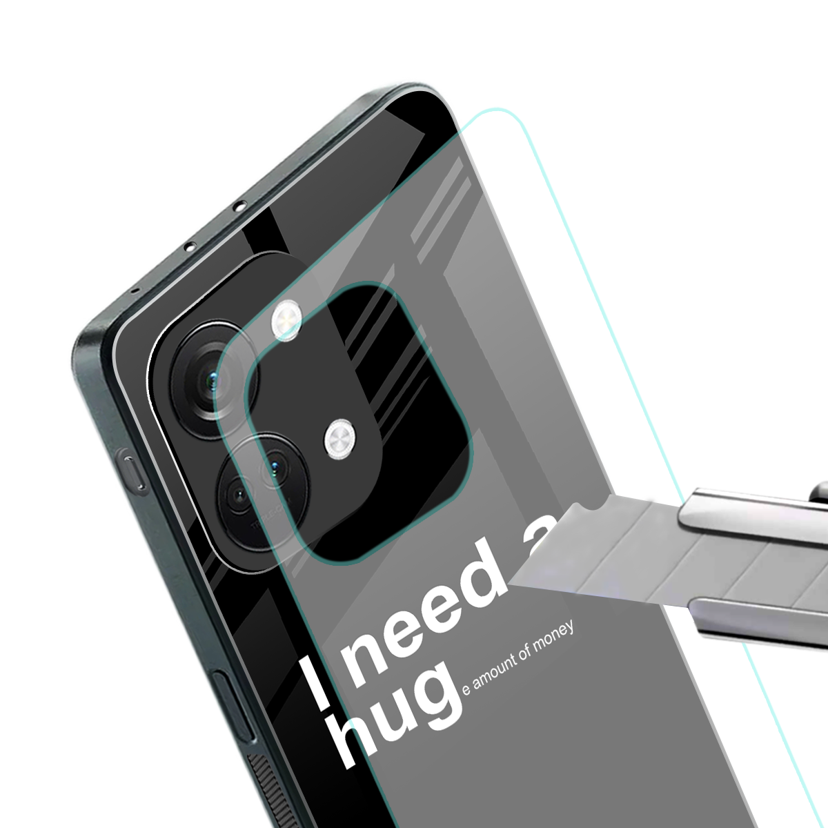 hug me black back phone cover | glass case for oneplus nord 3