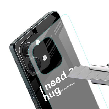 hug me black back phone cover | glass case for oneplus nord 3