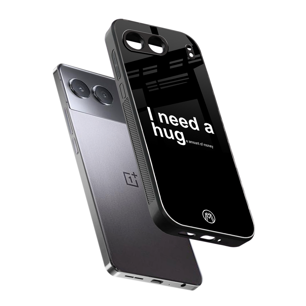 hug me black back phone cover | glass case for oneplus nord 4