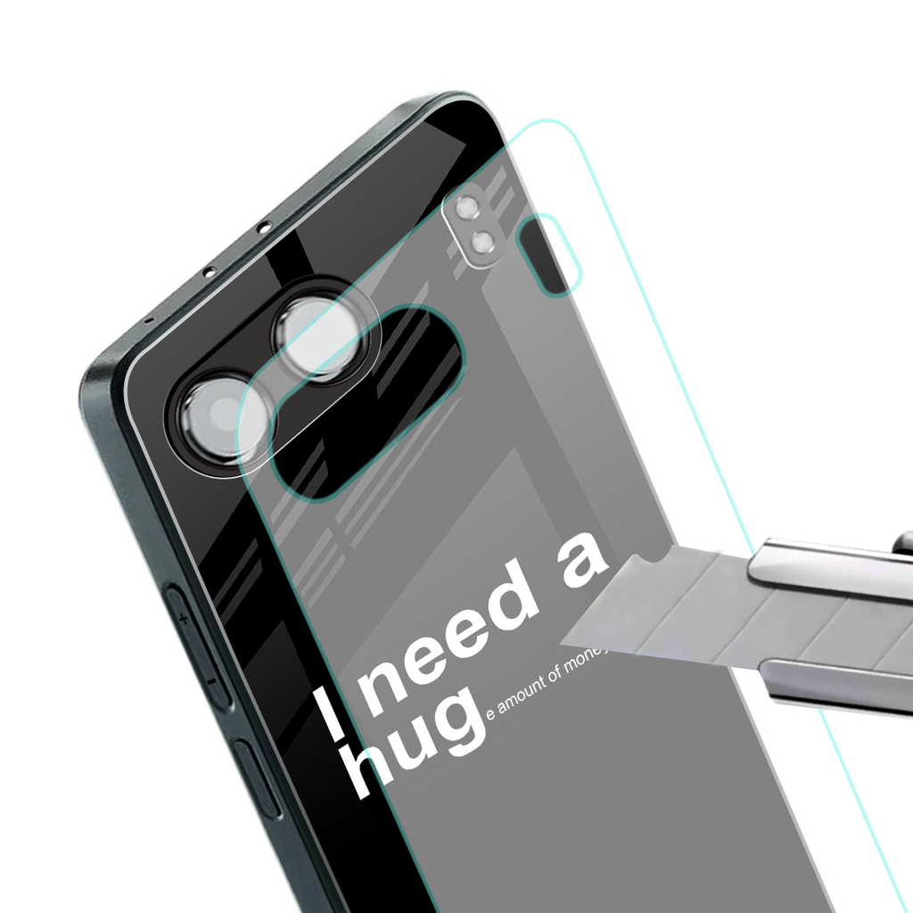 hug me black back phone cover | glass case for oneplus nord 4