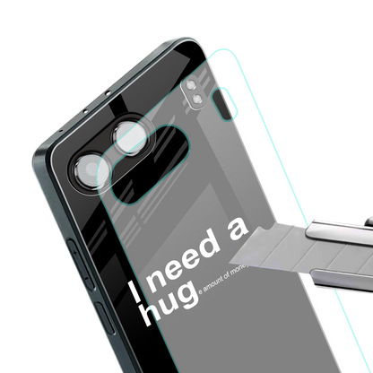 hug me black back phone cover | glass case for oneplus nord 4