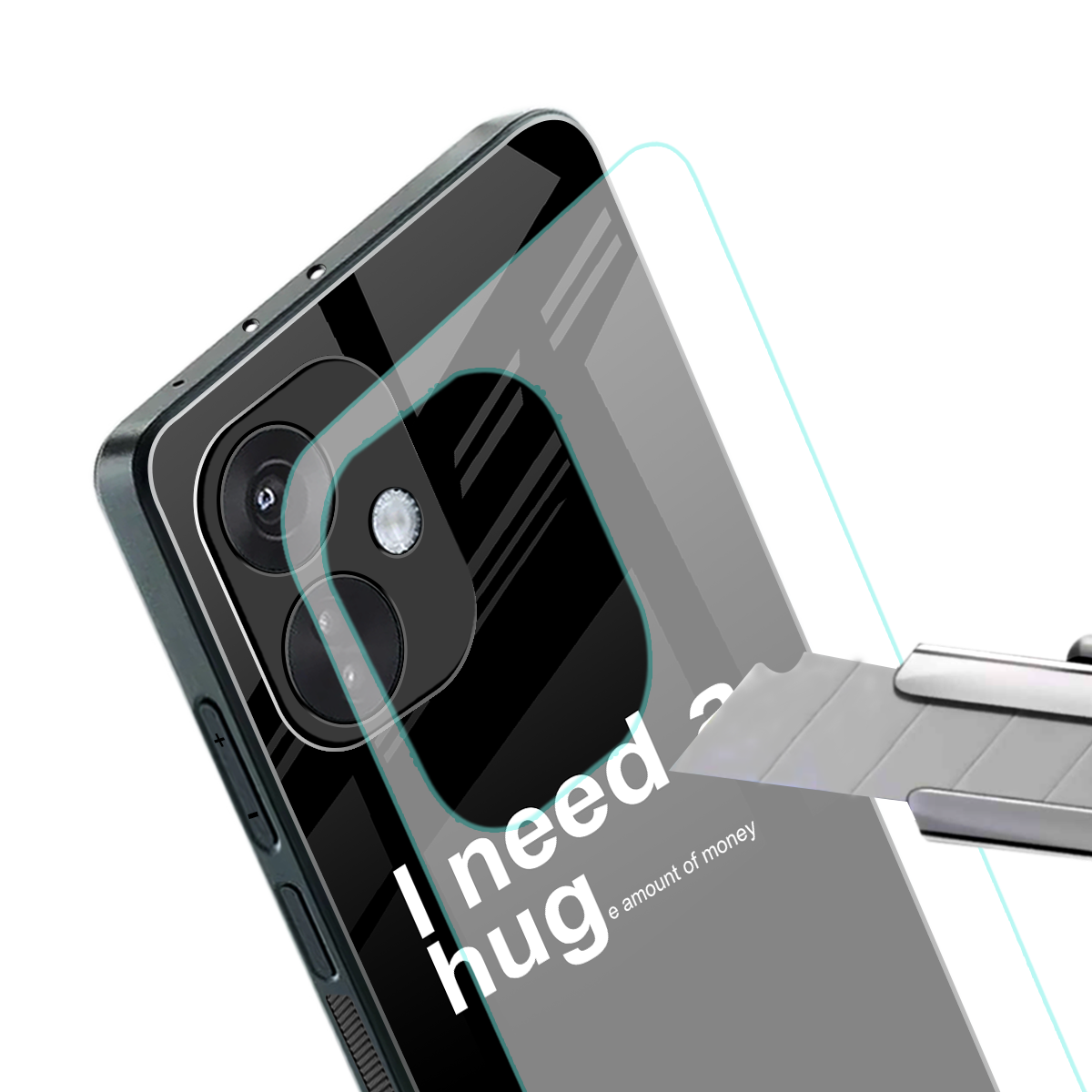 hug me black back phone cover | glass case for oneplus nord ce 3