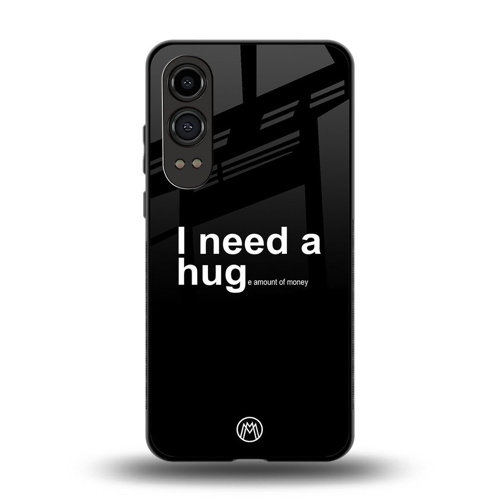 hug me black back phone cover | glass case for oneplus nord ce 4 lite