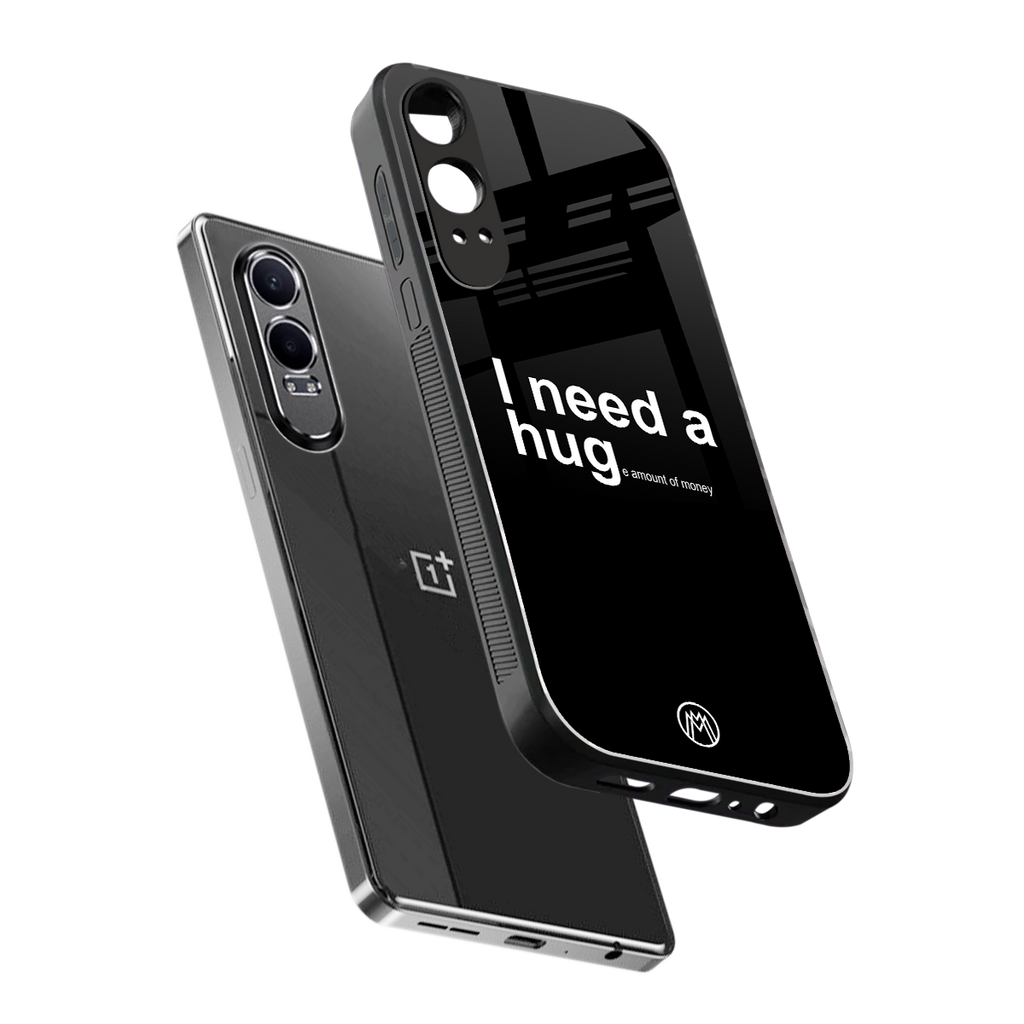 hug me black back phone cover | glass case for oneplus nord ce 4 lite