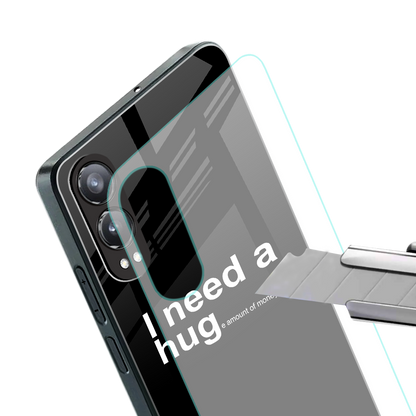 hug me black back phone cover | glass case for oneplus nord ce 4 lite