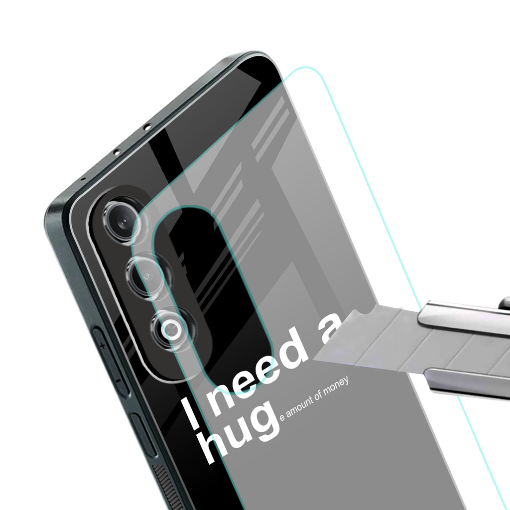 hug me black back phone cover | glass case for oneplus nord ce 4