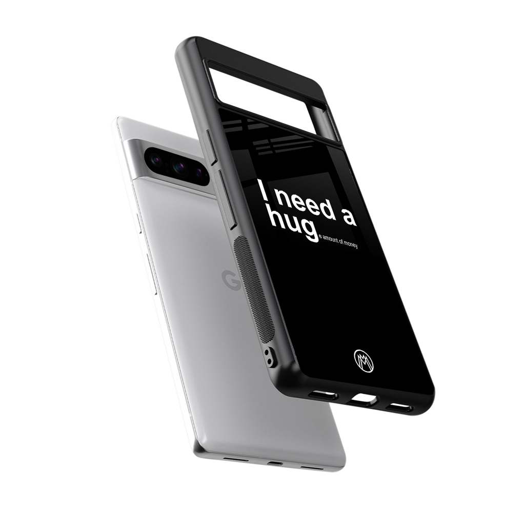 hug me black back phone cover | glass case for google pixel 8 pro