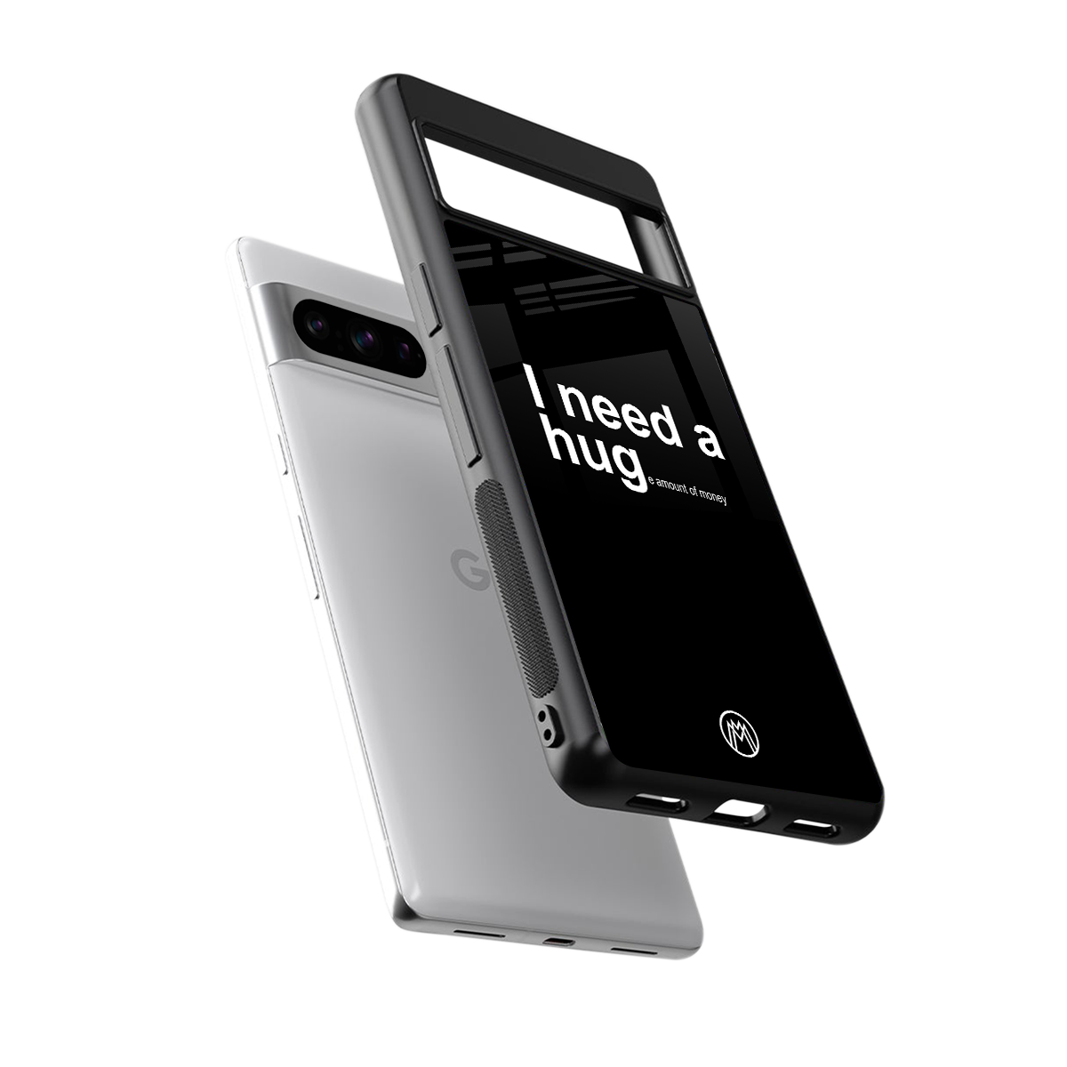 hug me black back phone cover | glass case for google pixel 8 pro