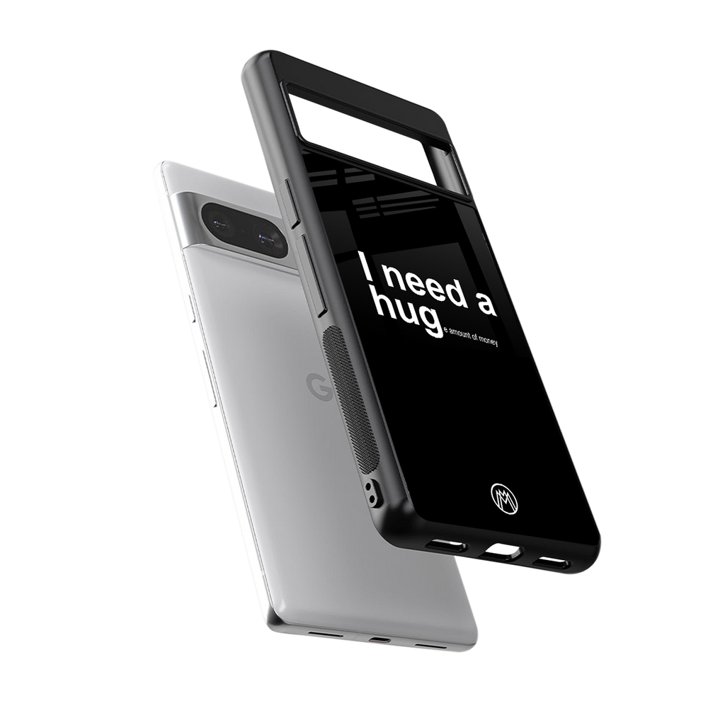hug me black back phone cover | glass case for Google Pixel 8