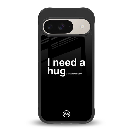hug me black back phone cover | glass case for google pixel 9