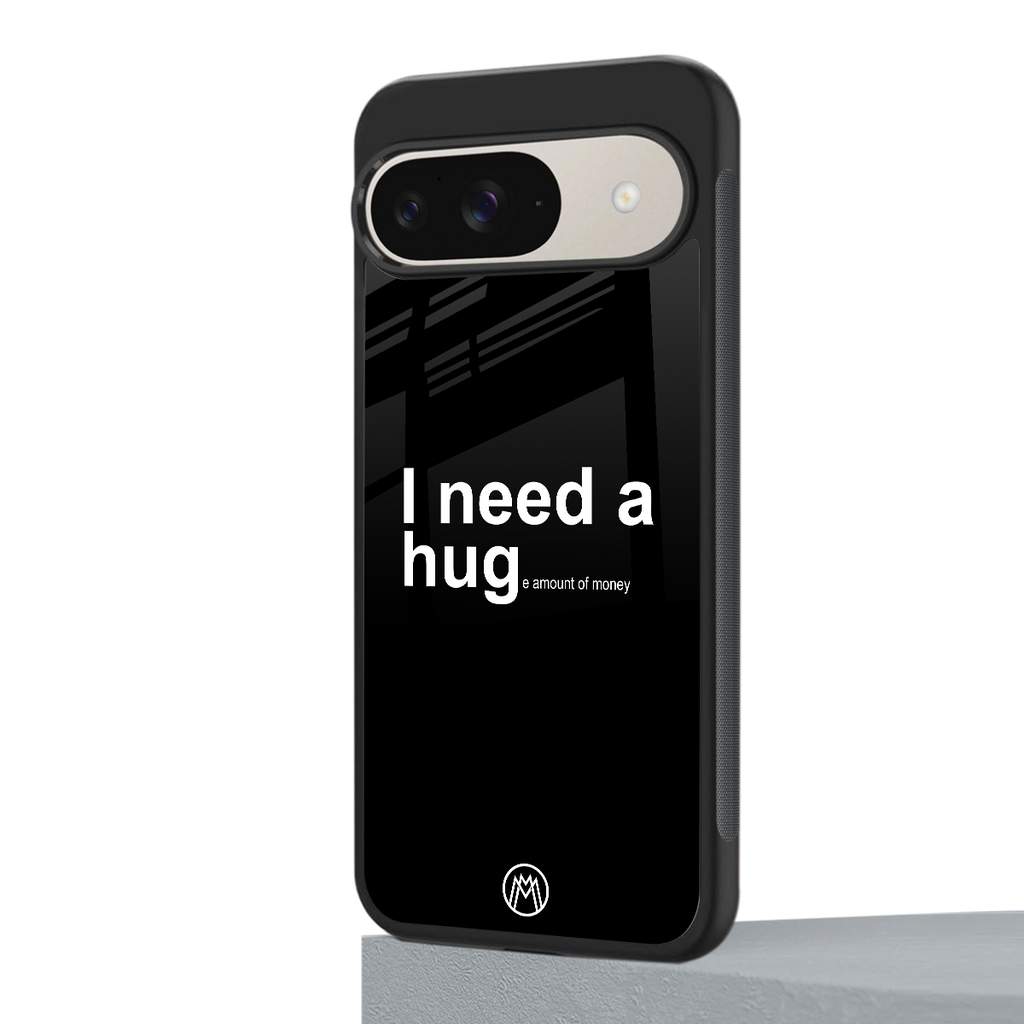 hug me black back phone cover | glass case for google pixel 9