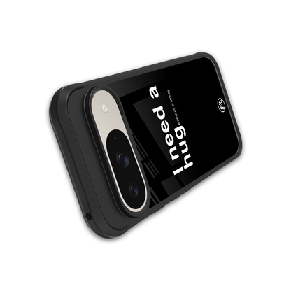 hug me black back phone cover | glass case for google pixel 9