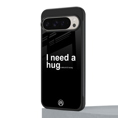 hug me black back phone cover | glass case for google pixel 9 pro