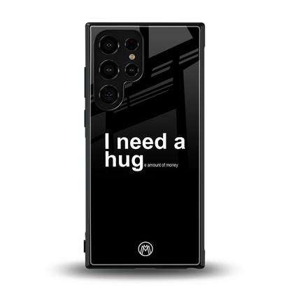 hug me black back phone cover | glass case for samsung galaxy s24 ultra