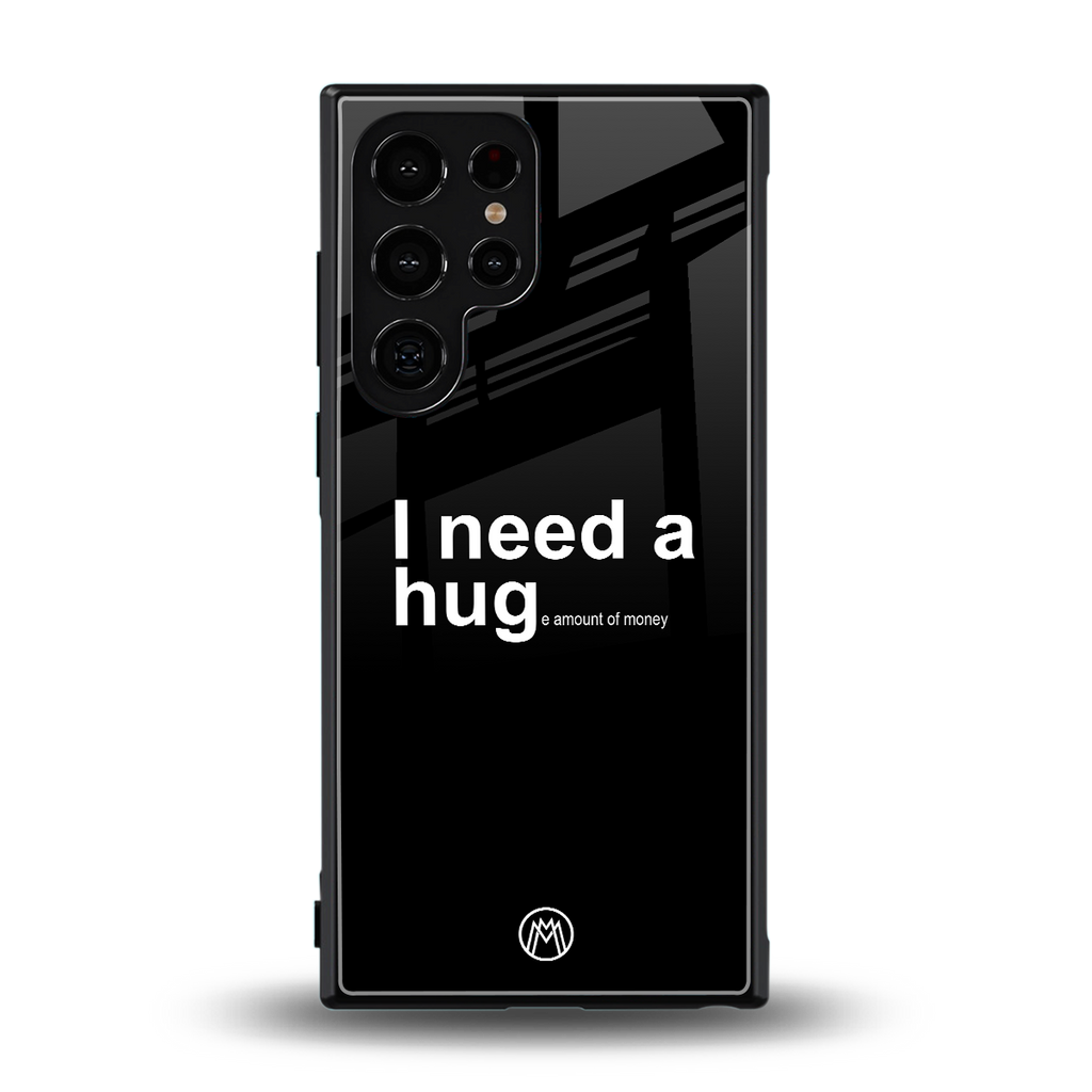 hug me black back phone cover | glass case for samsung galaxy s23 ultra