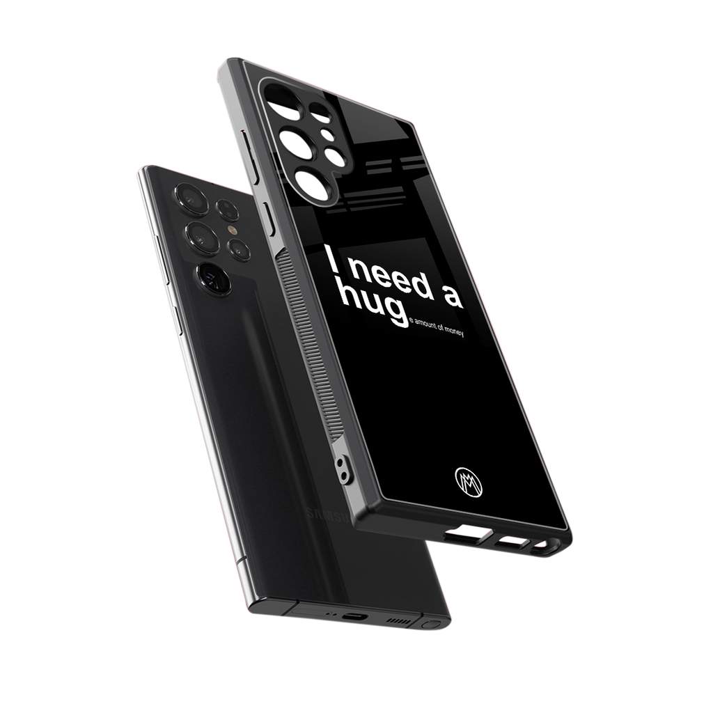 hug me black back phone cover | glass case for samsung galaxy s24 ultra